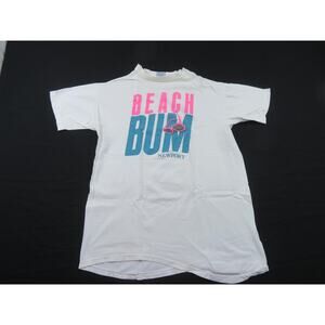 Beach Bum Newport California Poly Tees White T-shirt Sz XL 1980s
